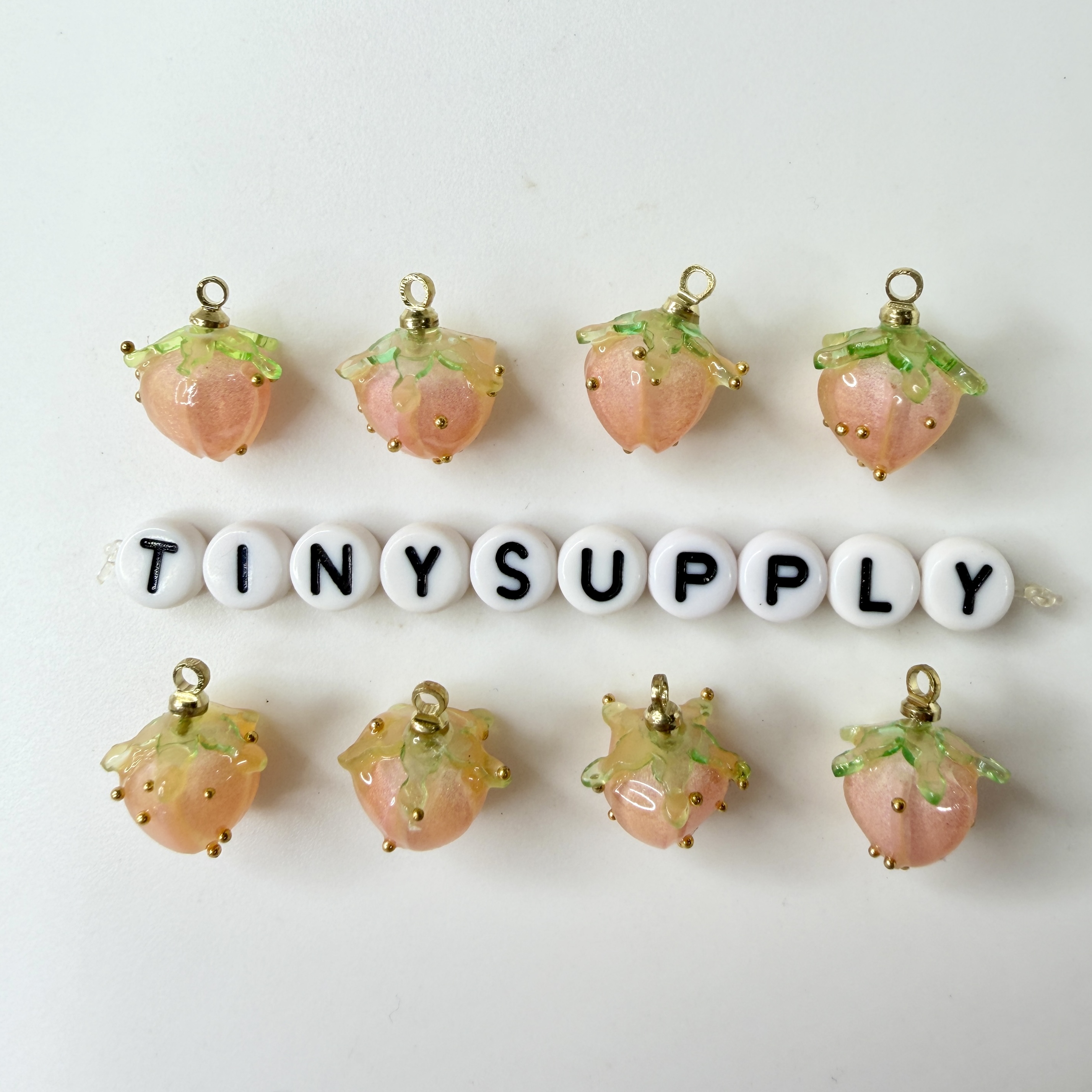 Resin Pink Red Blue Orange Hot Pink Strawberry Flower Charm (15mm x 10mm x 10mm)